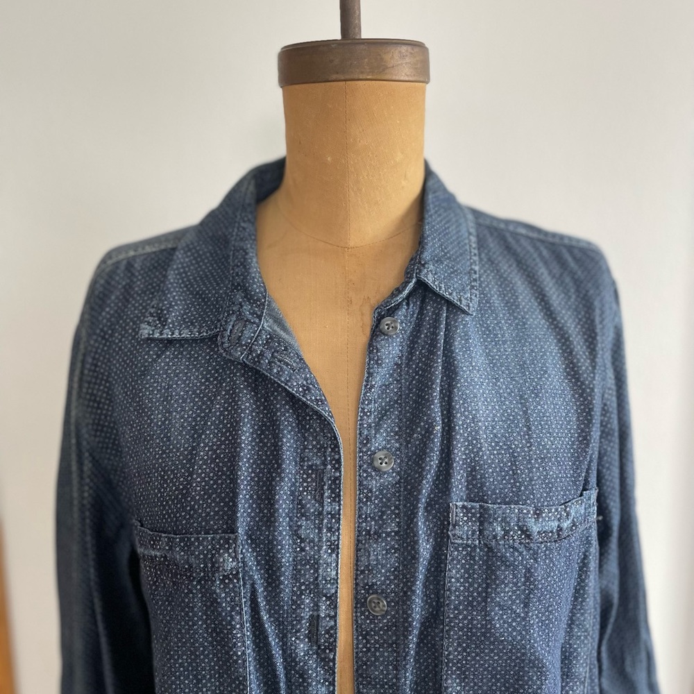 Anthropologie Printed Button Up Top